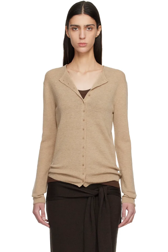 Tan Anne Knit Cardigan, image 1 of 1 from SSENSE