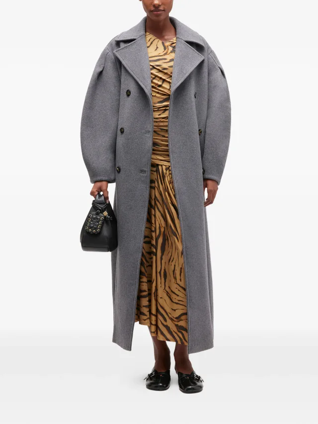 GANNI balloon-sleeves double-breasted coat, photo 2 of 2 from FARFETCH