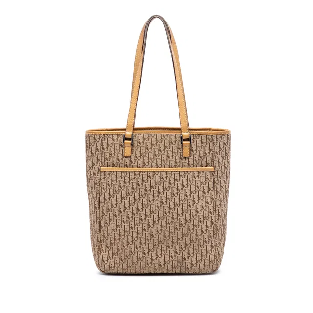 Beige Dior Diorissimo Trotter Canvas Tote in Beige Canvas from Designer Revival