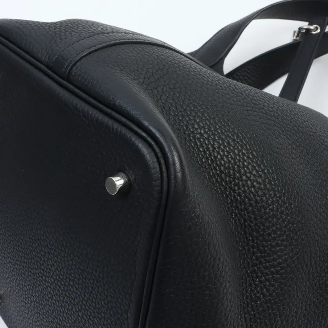 Hermès 2018 Picotin Lock MM Black in Black Clemence leather from VINTAGE QOO TOKYO, photo 12 of 13