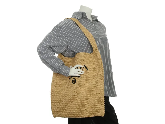 Prada Bianco Raffia Shopping Tote in Raffia from Ann's Fabulous Finds, photo 9 of 9