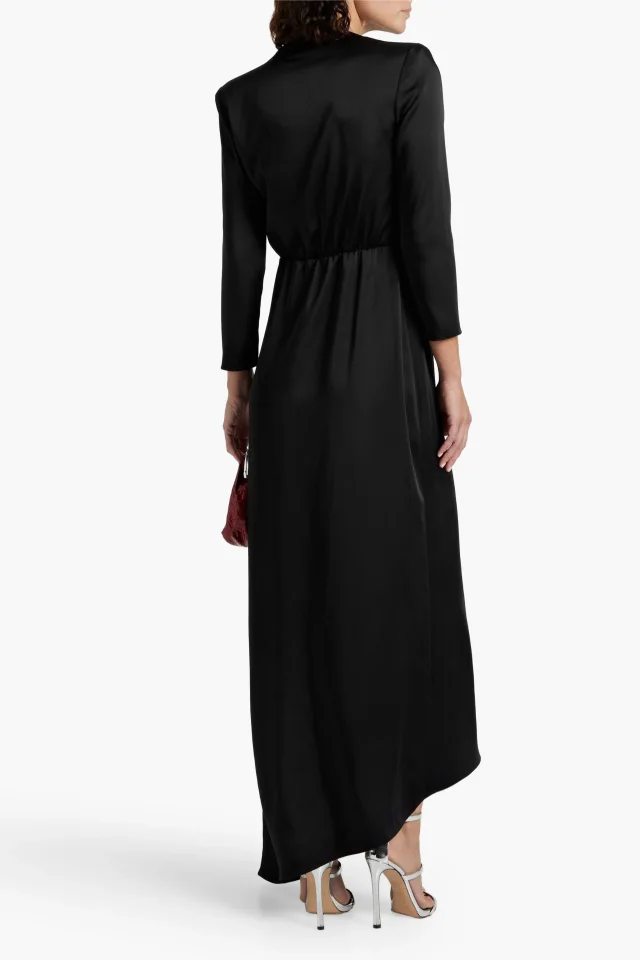 A.L.C. Satin-Crepe Cutout Maxi Dress in Black, photo 3 of 4 from THE OUTNET