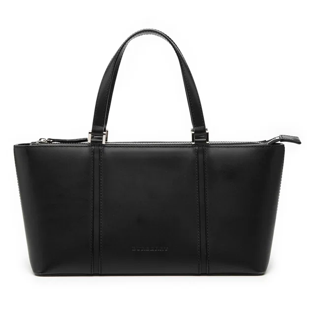 Black Burberry Leather Handbag in Black Leather from Designer Revival