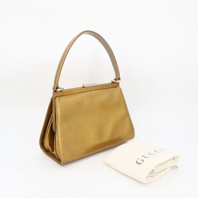 Gucci Handbag Metallic Blanc in White Satin from The Reluxe