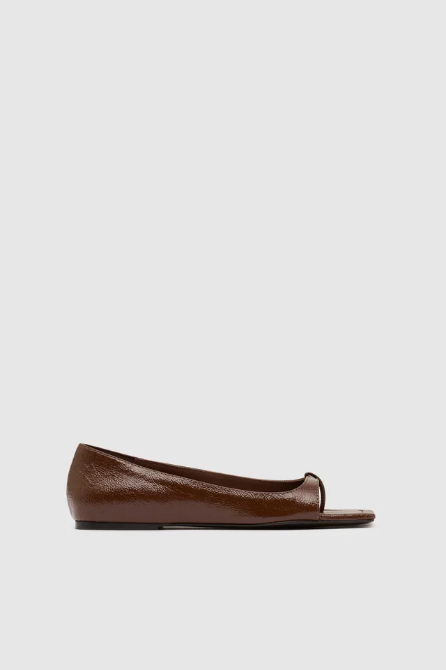 St Agni 90s Square Toe Flat - Patent Liqueur from St. Agni, photo 1 of 1