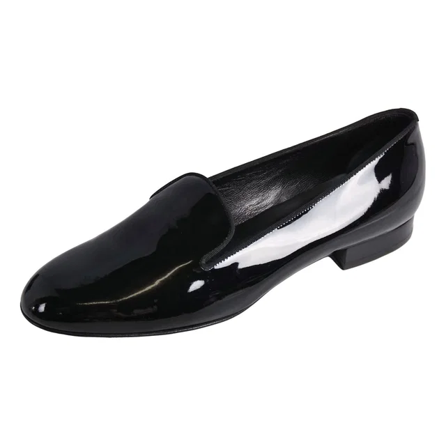 Saint Laurent Loafers Opera Shoes Leather Patent Black in Black Patent leather from The Reluxe