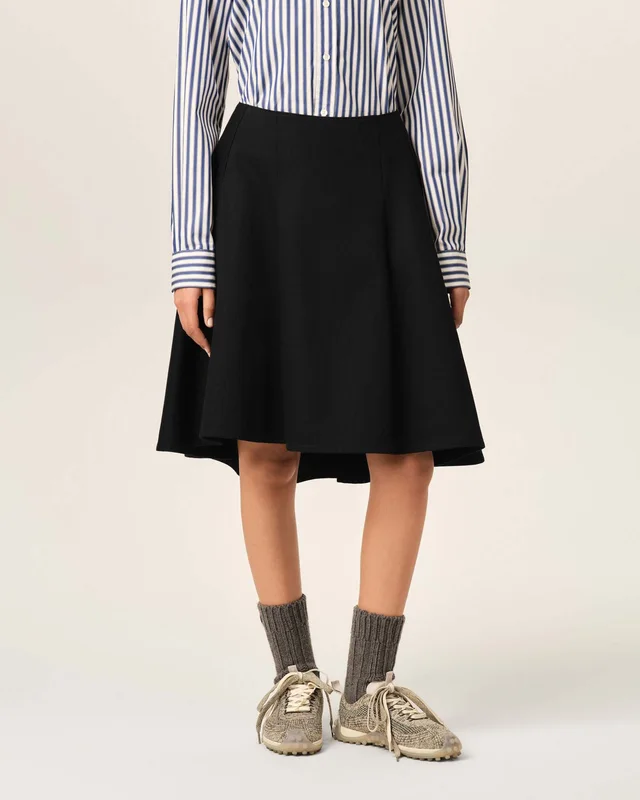 Ami Paris AMI High-Low Flared Skirt, photo 2 of 6 from SENSER