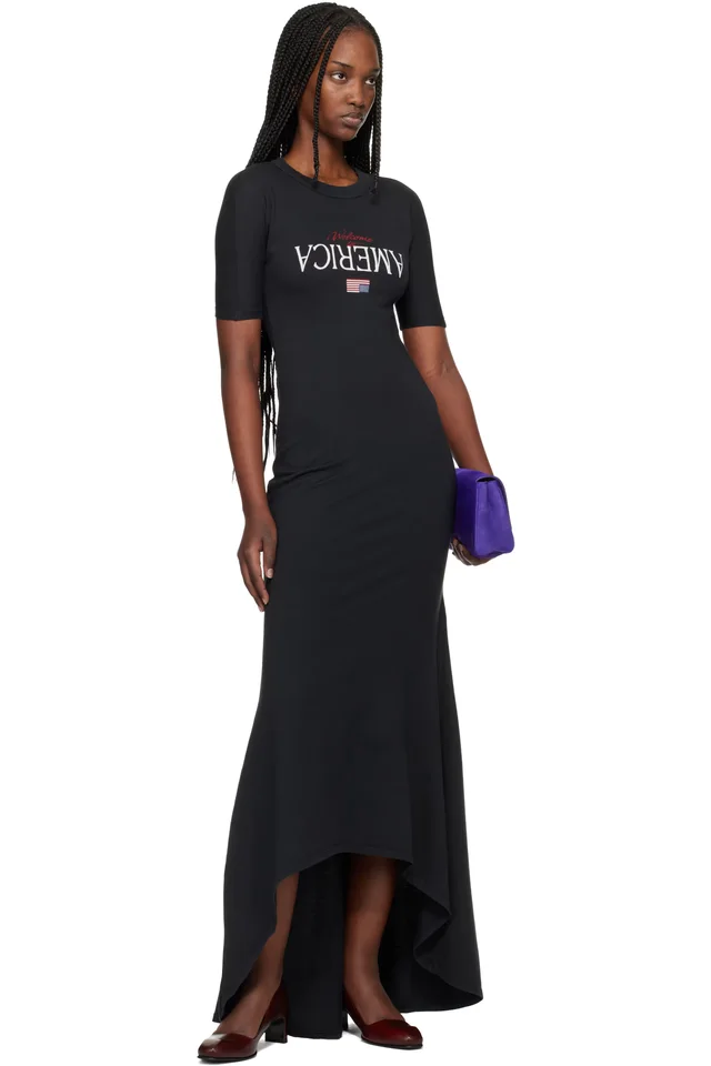 WILLY CHAVARRIA Black 'Welcome To America' Maxi Dress, photo 4 of 4 from SSENSE