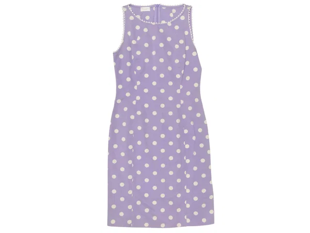 Lilac & White Valentino Sleeveless Polka Dot Mini Dress Size IT 40 in White from Designer Revival