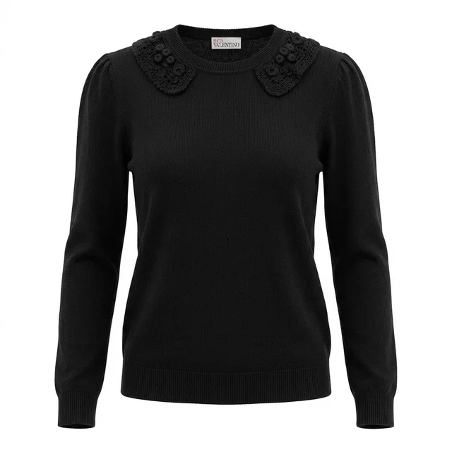 REDValentino Crochet Collar Sweater Pullover Women See Measurements in black from Poshmark