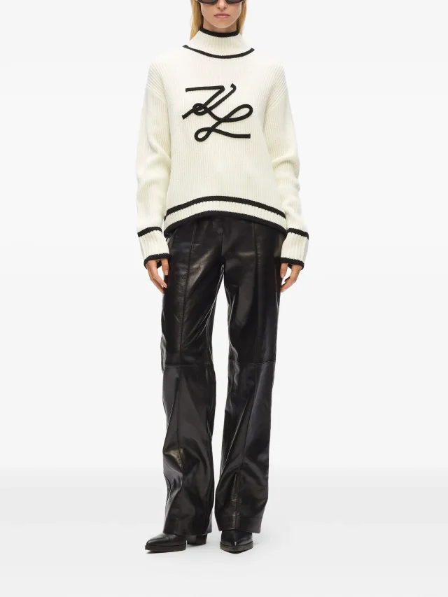 Karl Lagerfeld logo-embroidered ribbed knit sweater, photo 2 of 2 from FARFETCH