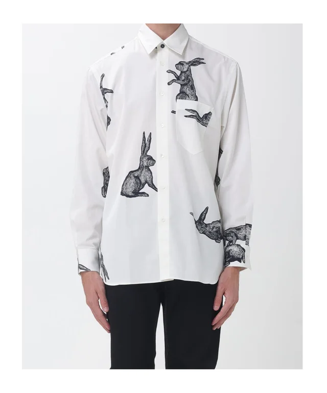Paul Smith white Rabbit-print shirt, photo 4 of 6 from SENSER