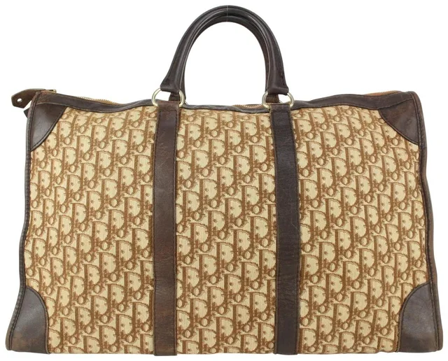 Dior Brown Monogram Trotter Luggage Briefcase Suitcase Duffle in Brown Canvas from Bagriculture