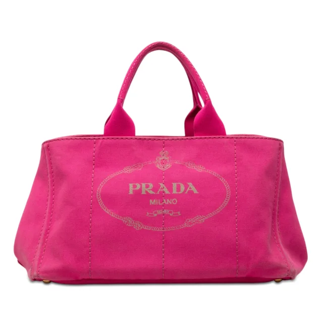 Pink Prada Canvas Canapa Logo Tote Satchel in Pink Canvas from Designer Revival, photo 1 of 1