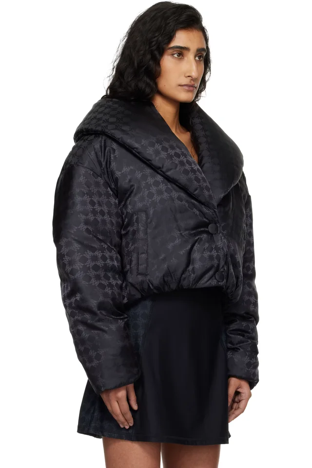 AMIRI Black MA Quad Shawl Down Jacket, photo 2 of 4 from SSENSE
