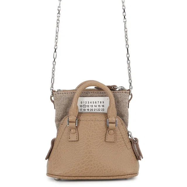Maison Margiela 5AC Classic Chain Bag TanSB3WG0025P4455T2172 Leather Canvas Size baby in Canvas from GALLERY RARE