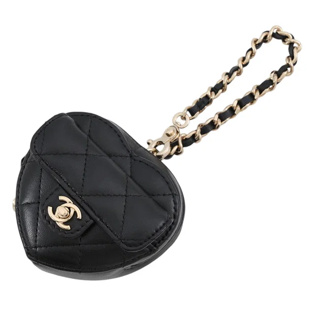 Chanel Matelasse CC Logo Mini Heart BlackAP4838 Lambskin in Lambskin from GALLERY RARE