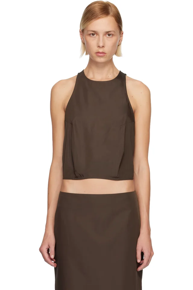 St. Agni Brown Paper Taffeta Cocoon Top from SSENSE, photo 1 of 1