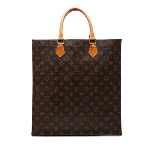 Brown Louis Vuitton Monogram Sac Plat Tote Bag in Brown Coated canvas from Designer Revival