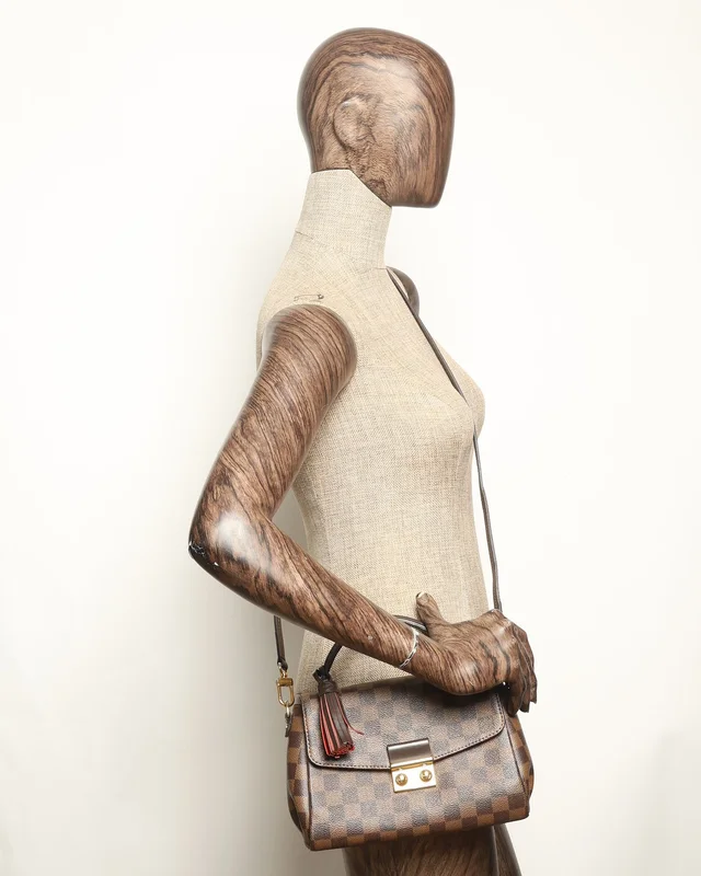 Louis Vuitton Damier Ebene Croisette Bag in Brown Silk from A Retro Tale, photo 9 of 9
