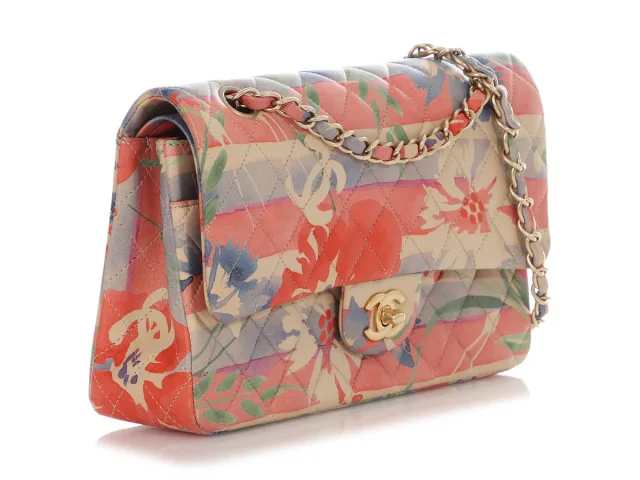 Chanel Medium/Large Watercolor Quilted Lambskin Classic Double Flap in Lambskin from Ann's Fabulous Finds, photo 5 of 9