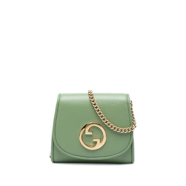Green Gucci Medium Calfskin Blondie Wallet on Chain Crossbody Bag in Green Calfskin from Designer Revival