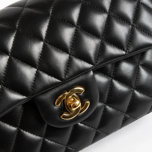 Chanel Small Classic Handbag in Black Lambskin from Labellov, photo 8 of 10