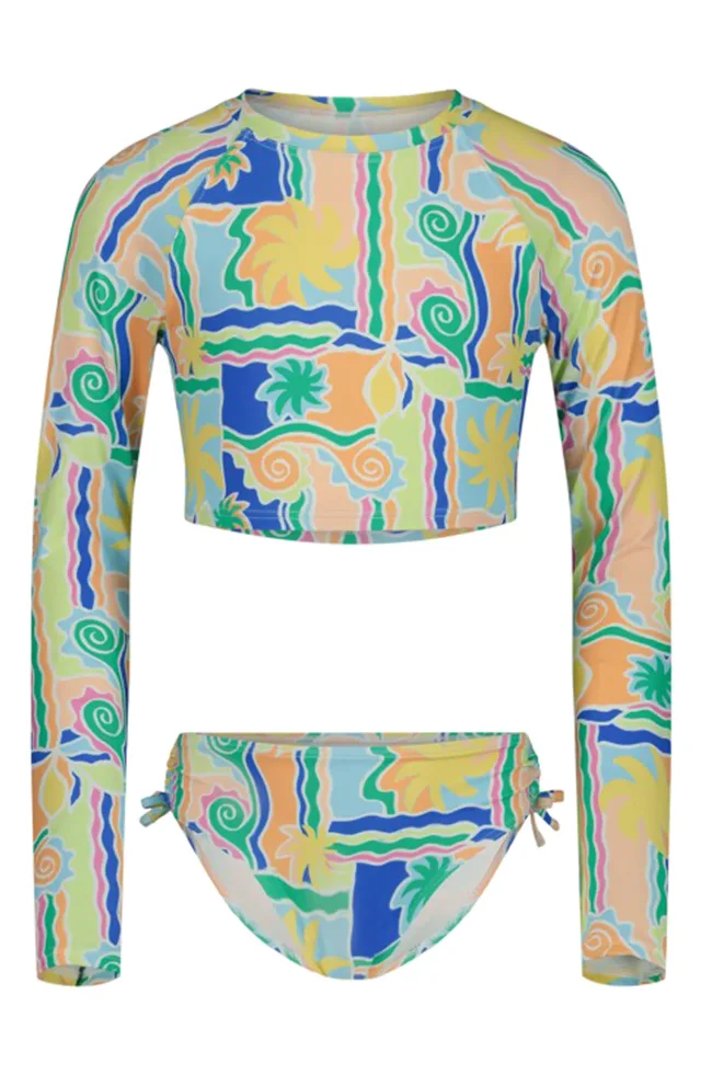 Billabong Kids' Sol Playa Long Sleeve Two-Piece Rashguard Swimsuit from Nordstrom Rack, photo 1 of 1