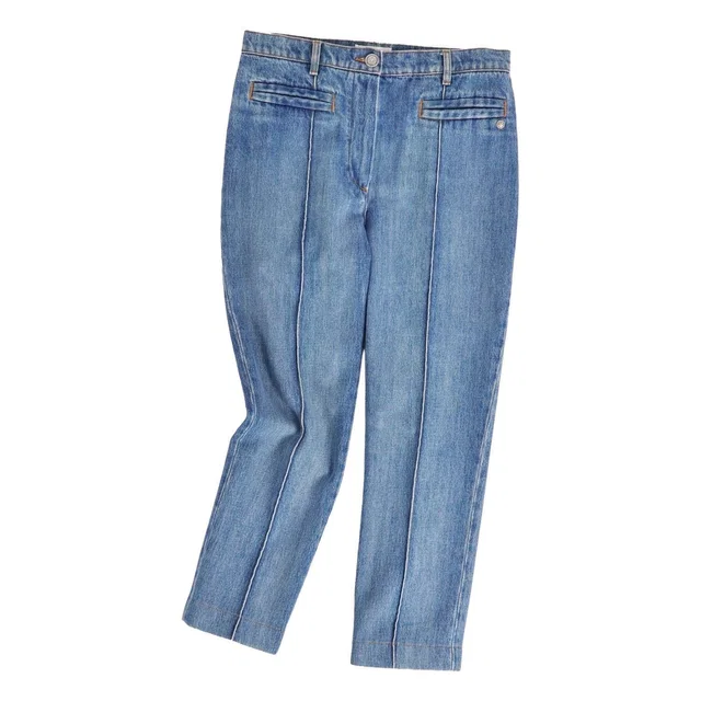 Chanel Pants Denim Cotton Bottom in Denim from The Reluxe