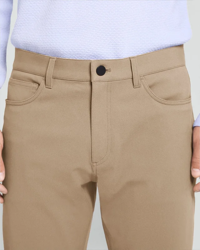 Theory Raffi 5-Pocket Pant in Neoteric Twill in FEATHER 53% Cotton, 39% Nylon, 8% Spandex, photo 4 of 7 from Theory