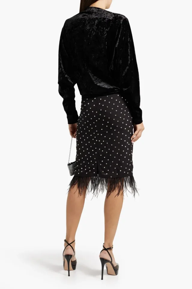Isabel Marant Guilazia Cutout Crushed-Velvet Top in Black, photo 7 of 8 from THE OUTNET