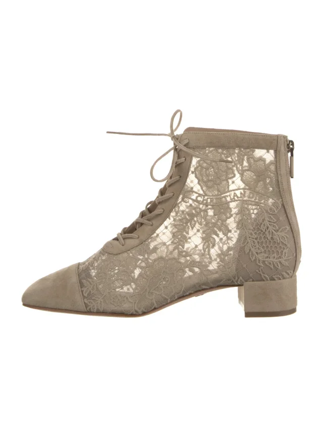 Dior Lace Pattern Boots from The RealReal