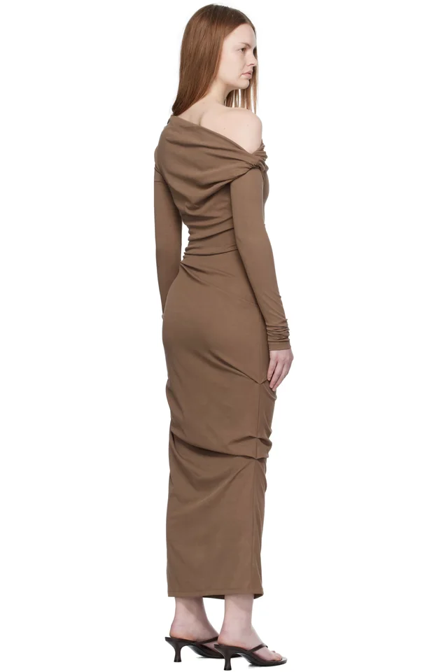 Paris Georgia Brown Elemental Manahou Midi Dress, photo 3 of 3 from SSENSE
