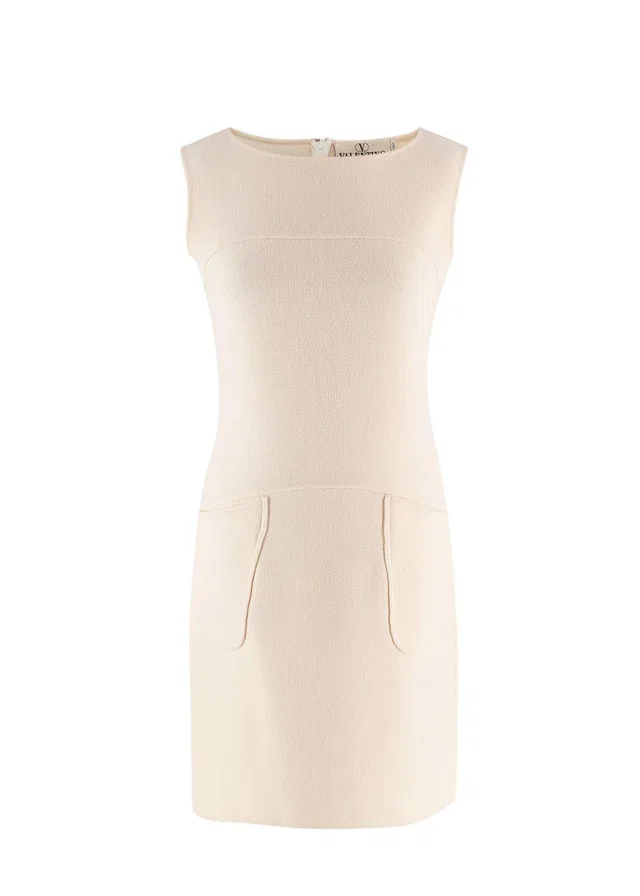 Valentino Garavani Boutique Buttermilk Sleeveless Wool Dress in Wool from HEWI