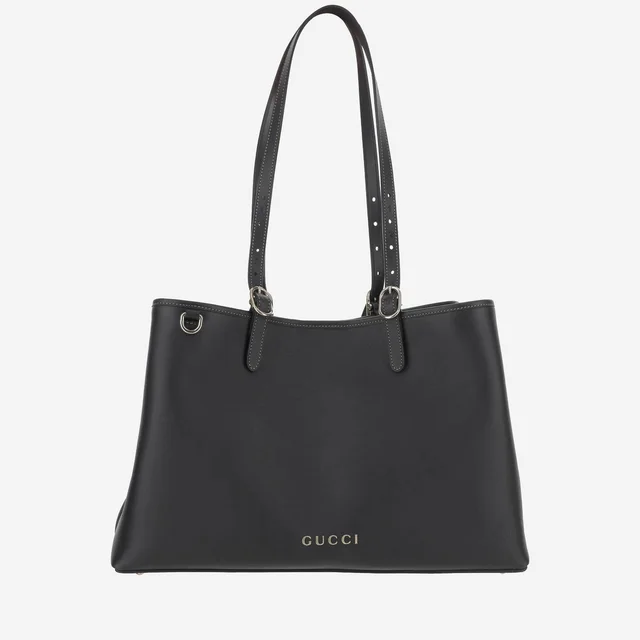 Gucci Gg Emblem Leather Shoulder Bag — Black in Black Leather from HEWI, photo 2 of 2