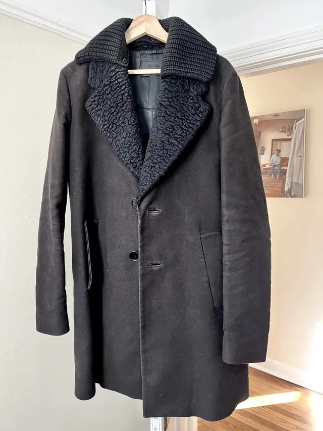 Prada Fw12 Moleskin Chester Coat in gray Wool from Grailed