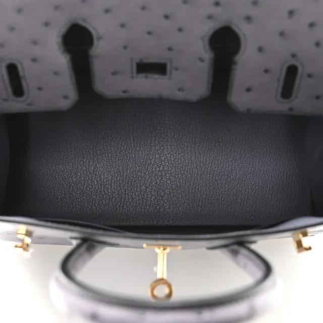 Hermès Birkin 25 Gris Agate in Grey Ostrich from FASHIONPHILE, photo 5 of 11