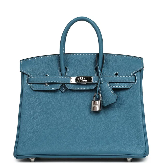 Hermès Birkin 25 Blue Jean Togo Palladium Hardware in Blue Togo leather from Madison Avenue Couture