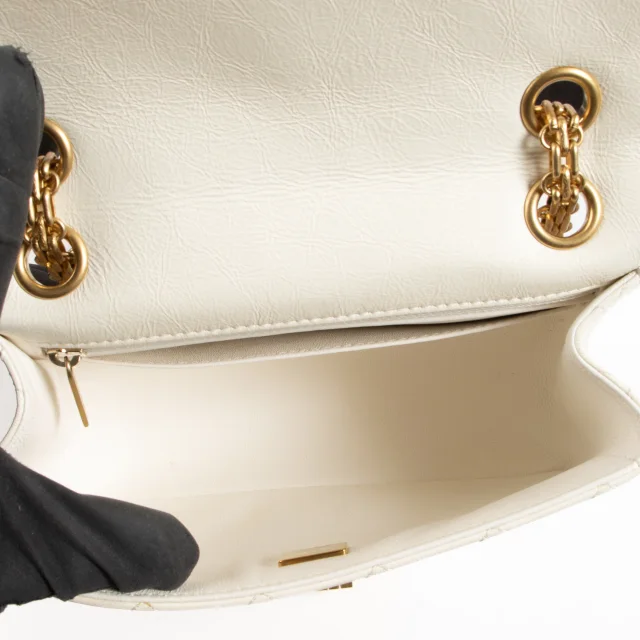 Chanel White Aged Calfskin Reissue 2.55 Mini Handbag in White Calfskin from Labellov, photo 6 of 8