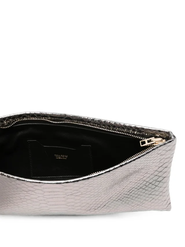 Tom Ford Aura Clutch — Silver Calfskin Leather in Silver Calfskin from HEWI, photo 2 of 2