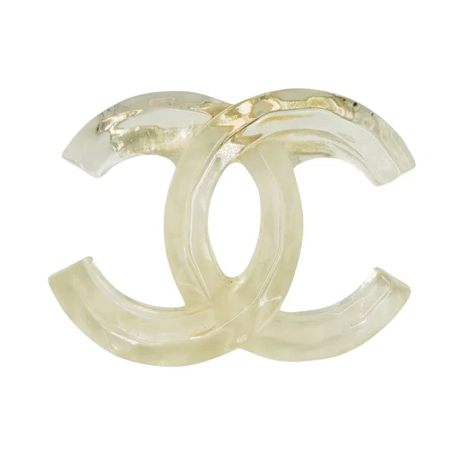 Chanel 02P Brooch CC Logo Clear from The Reluxe