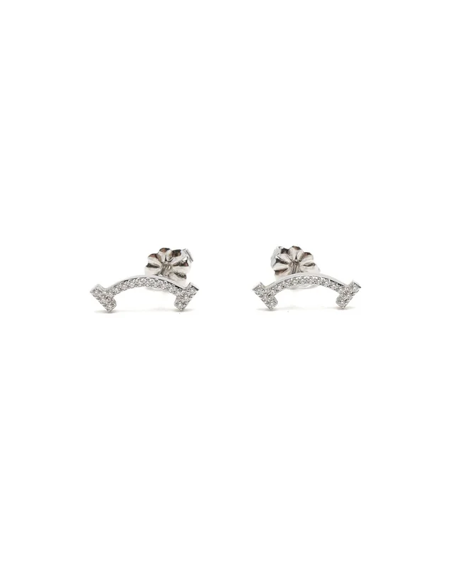Tiffany & Co. T Smile White Gold Diamond Earrings in White from A Retro Tale
