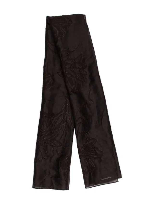 Giorgio Armani Wool Scarf in brown|red Wool from The RealReal