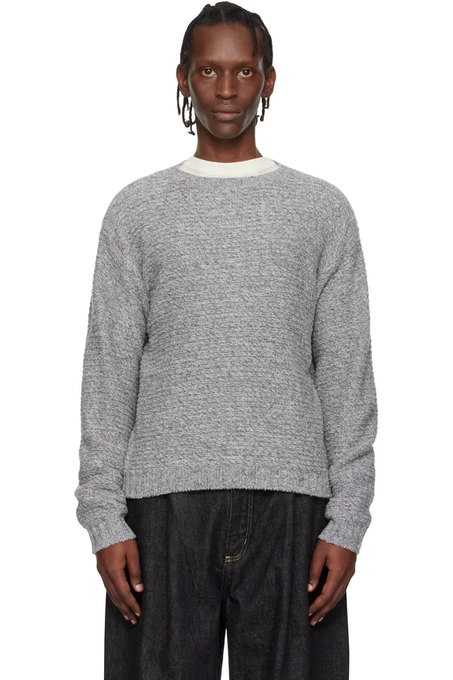 Studio Nicholson Gray Camden Knit Sweater, image 1 of 1 from SSENSE