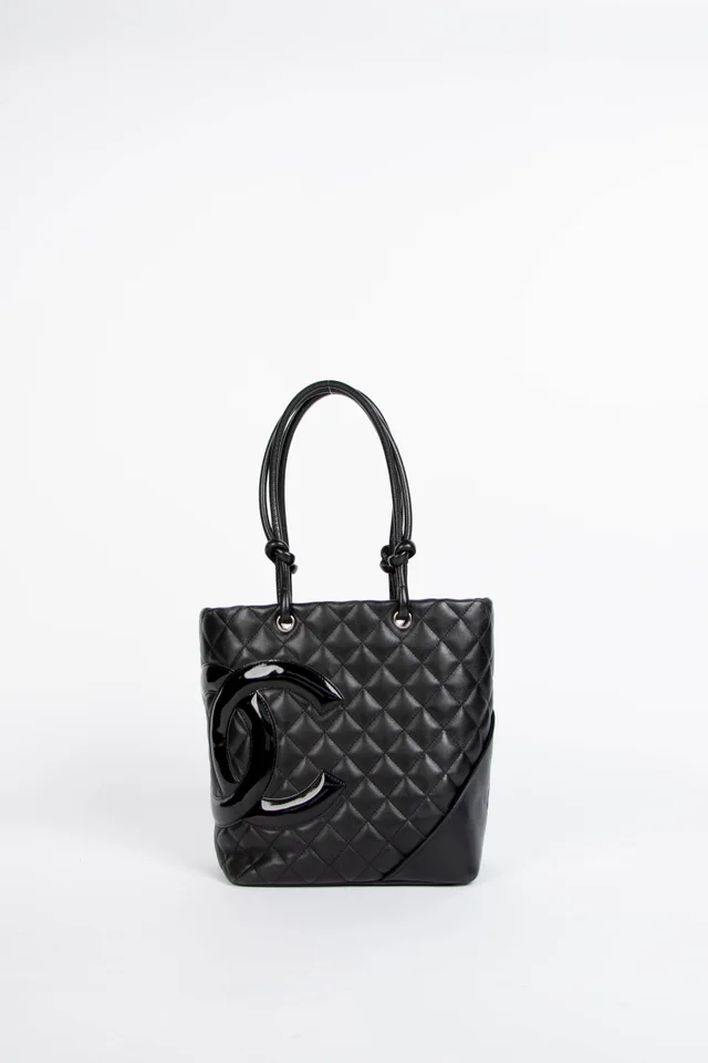2000s Chanel Black Rue Cambon Bucket Bag in Black Lambskin from Break Archive
