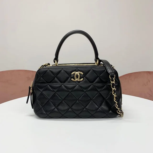 Chanel Trendy CC Bowling Bag Quilted 2-Way in Lambskin from The Reluxe