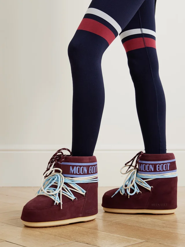 MOON BOOT Icon Low printed suede snow boots in Brown, photo 2 of 2 from NET-A-PORTER (Canada)