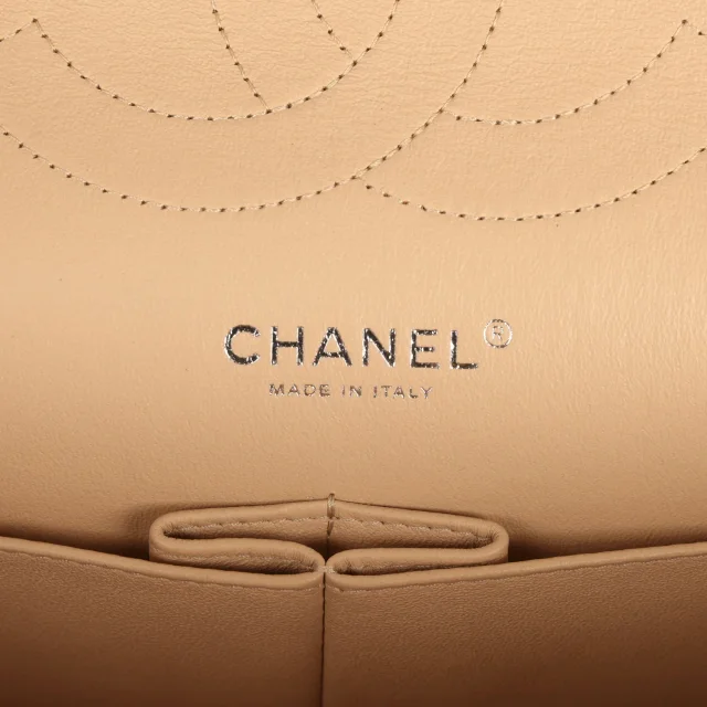 Chanel Jumbo Classic Double Flap Bag Light Beige Caviar Silver Hardware in Beige Caviar leather from Madison Avenue Couture, photo 8 of 9