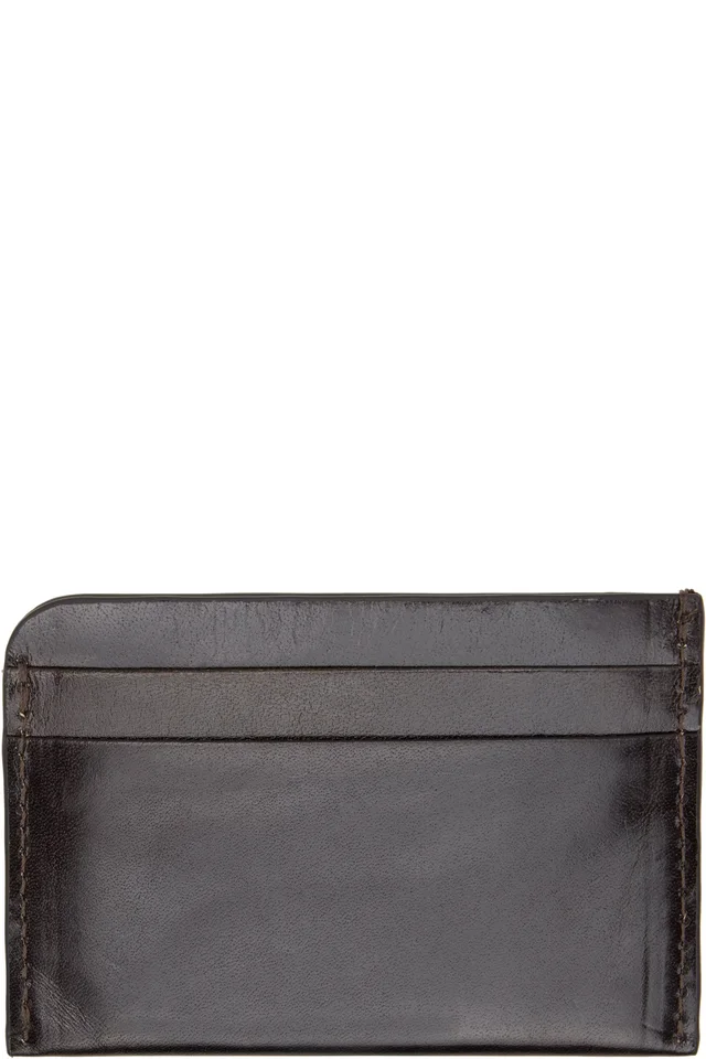Dries Van Noten Brown Leather Card Holder, photo 2 of 2 from SSENSE