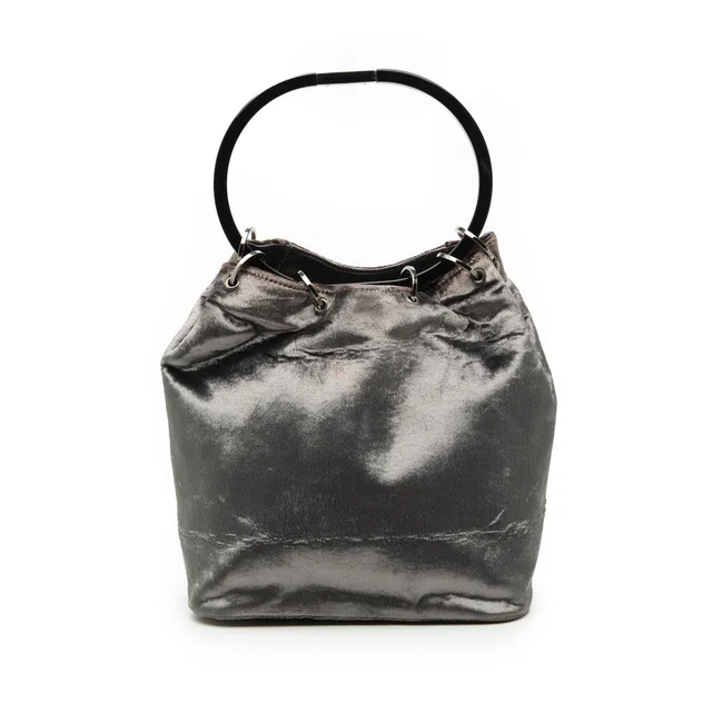 Silver Gucci Velvet Ring Bucket in Silver Velvet from Designer Revival